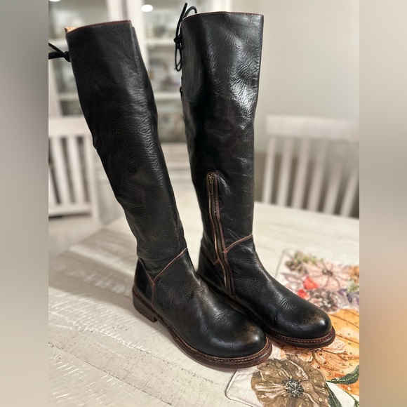 Bed Stü Black Manchester Lace-up Ankle-zip Boots EUC Size 8.5 fits like 9! - Picture 1 of 11